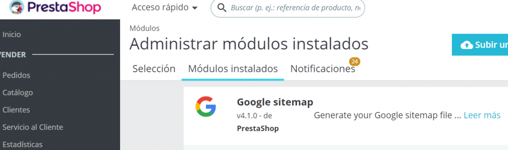 google sitemaps módulos de Prestashop